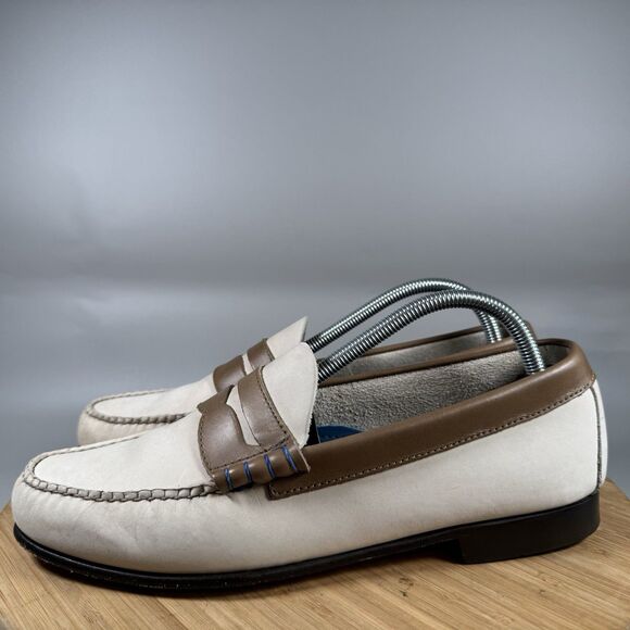 GH Bass Weejuns Ivory Leather Penny Loafers Women's Size 9.5  Preppy - Picture 3 of 8